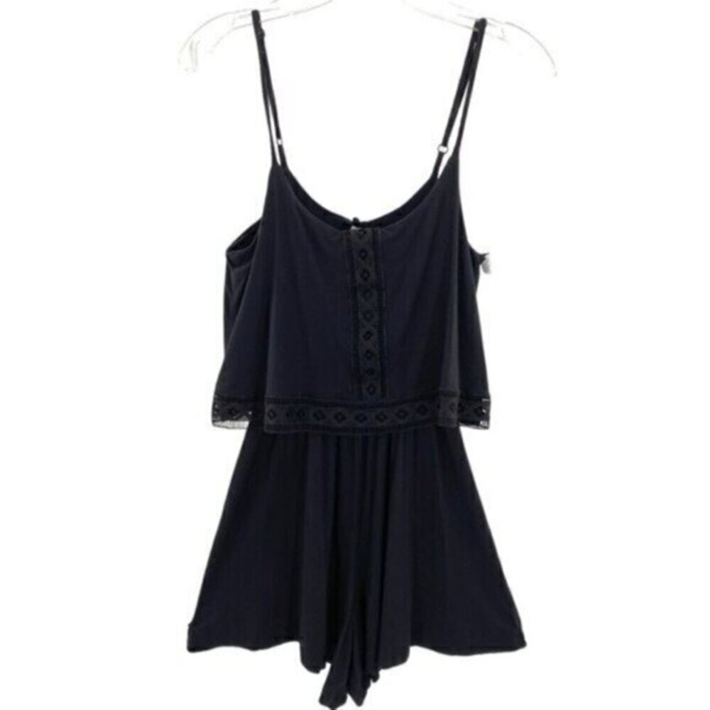 Topshop Black Lace Knit Romper